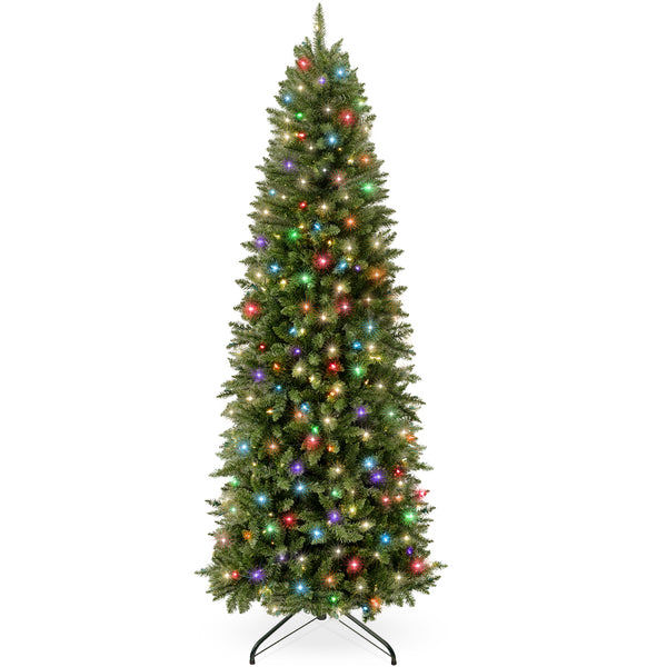best choice Prelit Spruce Pencil Christmas Tree w/ 2-In-1 LED Lights