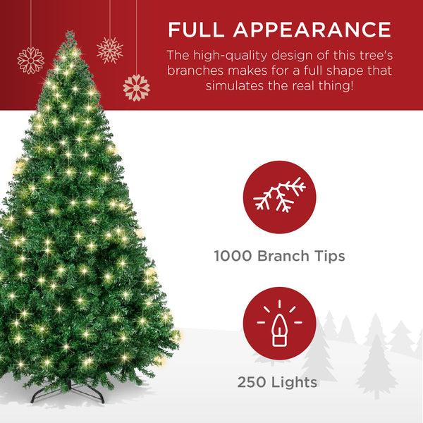 Best Choice Premium Artificial Pre-Lit Pine Christmas Tree W/ 1 000 Tips 250 Lights