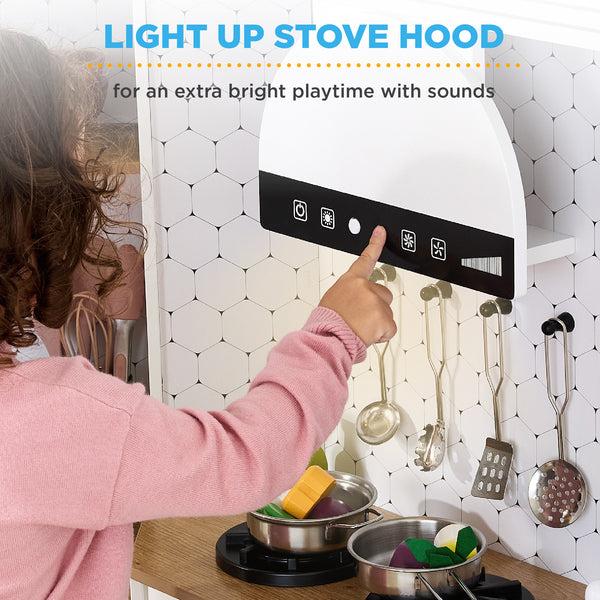 Best Choice Pretend Play Corner Kitchen Wooden Toy Set For Kids W/ Lights Sounds