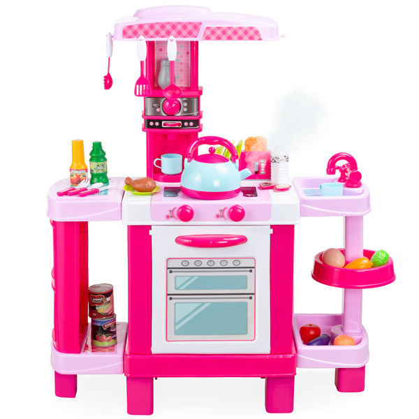 best choice Pretend Play Kitchen Toy Set for Kids with Water Vapor Teapot