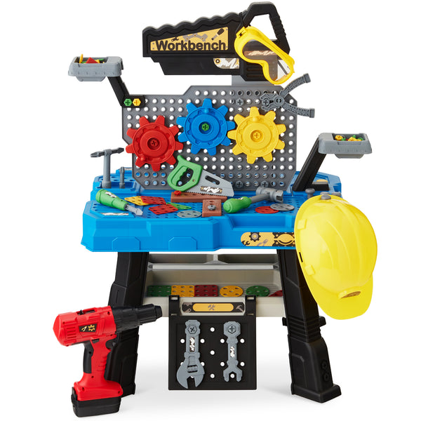 best choice Pretend Play Workbench for Kids Child's Toy Set w/ 150 Accessories