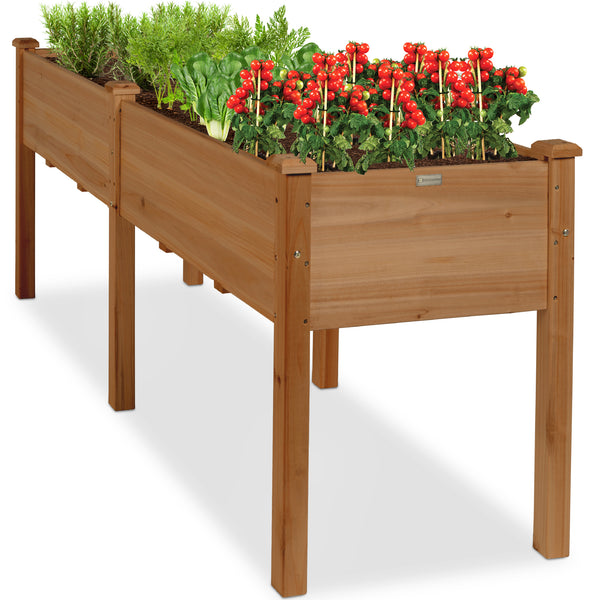 best choice Raised Garden Bed Elevated Wood Garden Planter Stand - 72x24x30in