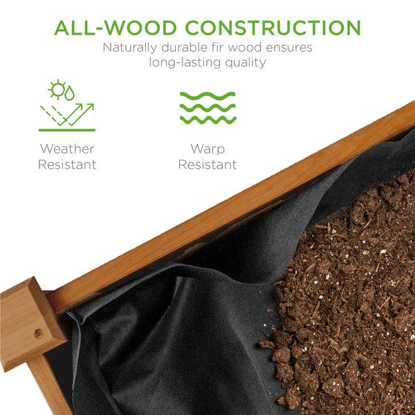 Best Choice Raised Garden Bed Elevated Wooden Planter Box W/ Foot Caps - 48x24x30in