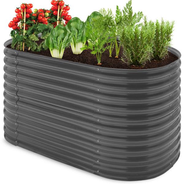 best choice Raised Oval Garden Bed Customizable Elevated Outdoor Metal Planter - 63in