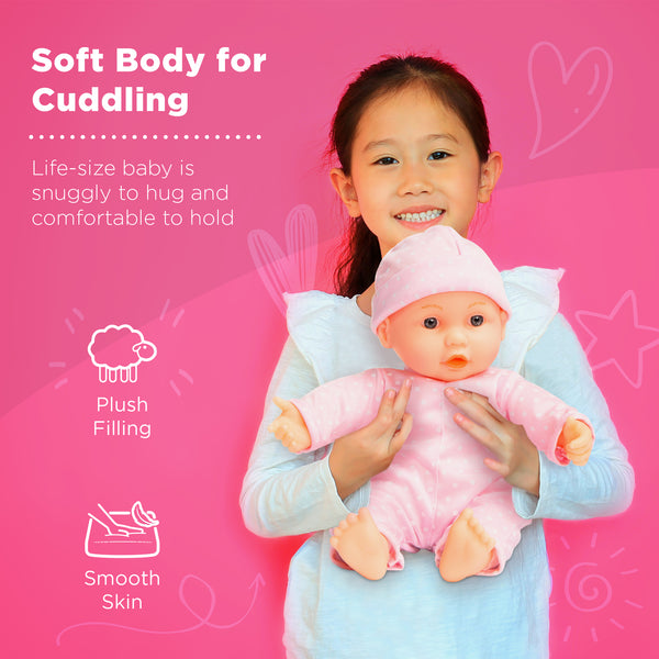 Best Choice Realistic Baby Doll With Soft Body Highchair Potty Accessories - 12.5in