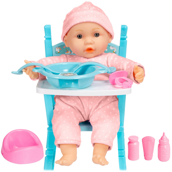 best choice Realistic Baby Doll with Soft Body Highchair Potty Accessories - 12.5in