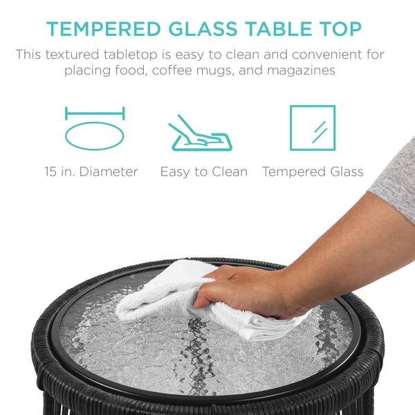 Best Choice Rope Woven Sectional L-Shape Sofa Set W/ Detachable Lounger Table