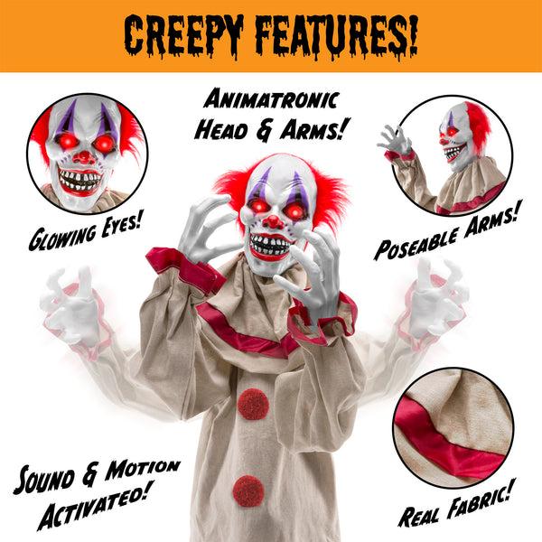 Best Choice Scary Harry The Motion Activated Animatronic Killer Clown Halloween Prop