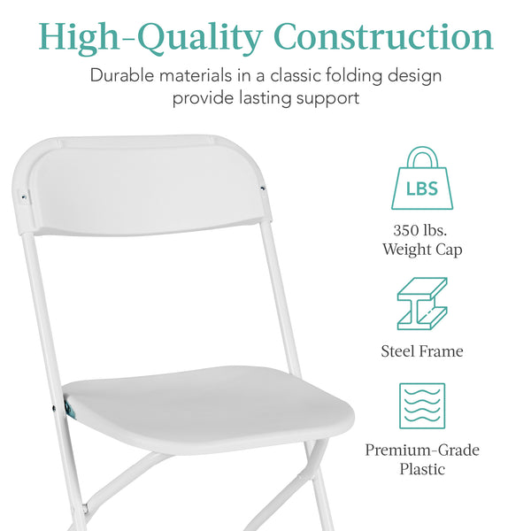 Best Choice Set Of 10 Folding Stacking Plastic Chairs W/ Non-Slip Feet