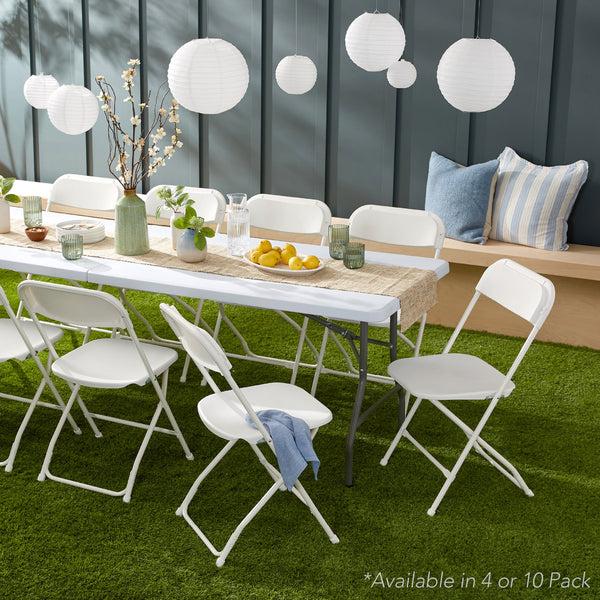 Best Choice Set Of 10 Folding Stacking Plastic Chairs W/ Non-Slip Feet