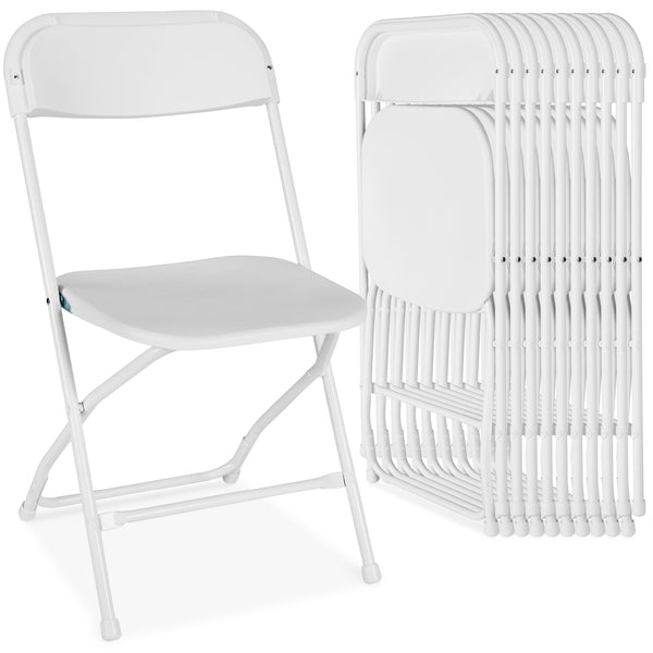 best choice Set of 10 Folding Stacking Plastic Chairs w/ Non-Slip Feet best choice Set of 10 Folding Stacking Plastic Chairs w/ Non-Slip Feet