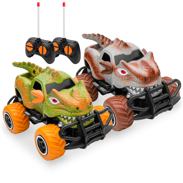 best choice Set of 2 27MHz Mini Toy Dinosaur RC Remote Control Cars w/ 9mph Max Speed