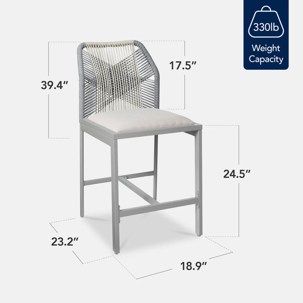 Best Choice Set Of 2 Indoor Outdoor Counter Height Bar Stools W/ All-Weather Rope