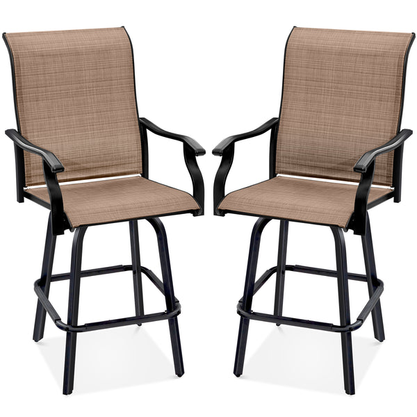 best choice Set of 2 Swivel Barstools w/ 360 Rotation All-Weather Mesh