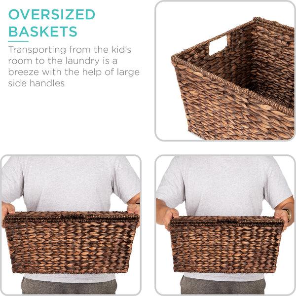 Best Choice Set Of 2 XL Woven Water Hyacinth Storage Baskets
