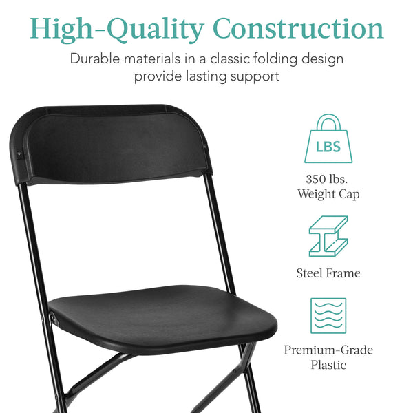 Best Choice Set Of 4 Folding Stacking Plastic Chairs W/ Non-Slip Feet