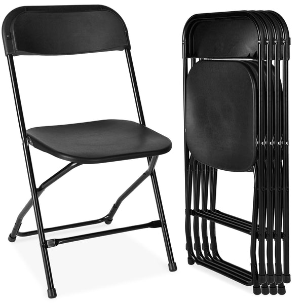 best choice Set of 4 Folding Stacking Plastic Chairs w/ Non-Slip Feet