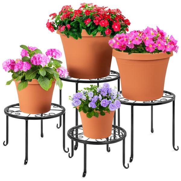 best choice Set of 4 Indoor Outdoor Metal Nesting Plant Stands Flowerpot Holders