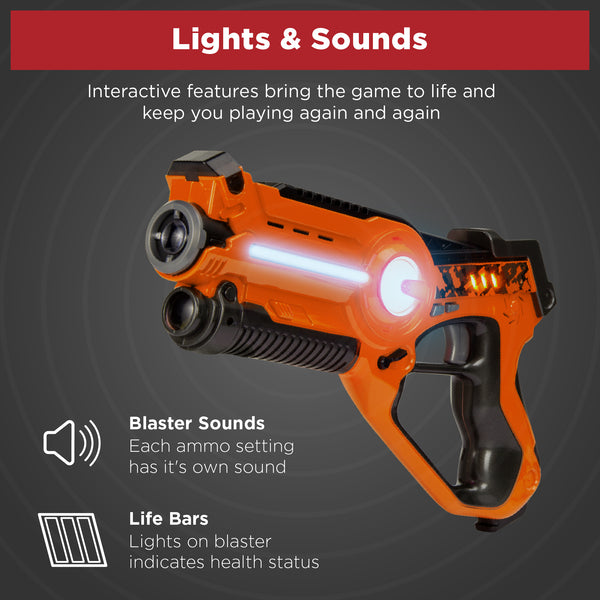 Best Choice Set Of 4 Infrared Laser Tag Blasters And Vests For Kids & Adults