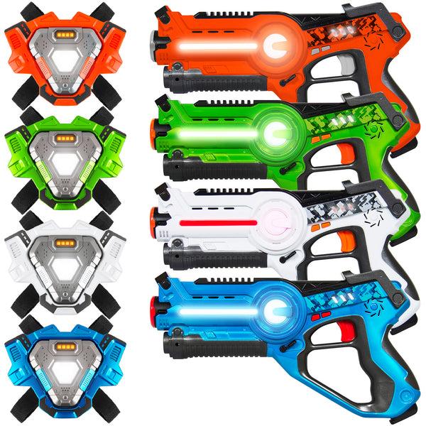 best choice Set of 4 Infrared Laser Tag Blasters and Vests for Kids & Adults