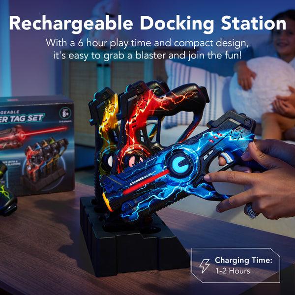 Best Choice Set Of 4 Rechargeable Laser Tag Blasters W/ Docking Station No Vests Needed