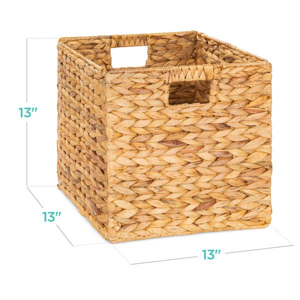 Best Choice Set Of 5 Collapsible Hyacinth Storage Baskets W/ Inserts - 13x13in