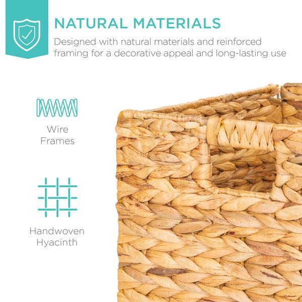 Best Choice Set Of 5 Collapsible Hyacinth Storage Baskets W/ Inserts - 13x13in