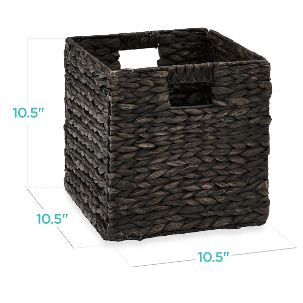 Best Choice Set Of 5 Collapsible Hyacinth Storage Baskets W/ Inserts - 10.5x10.5in