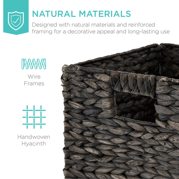 Best Choice Set Of 5 Collapsible Hyacinth Storage Baskets W/ Inserts - 10.5x10.5in