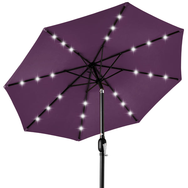 best choice Solar LED Lighted Patio Umbrella w/ Tilt Adjustment UV-Resistant - 10ft