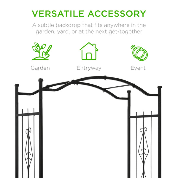 Best Choice Steel Garden Arch Arbor Trellis For Climbing Plants - 92in