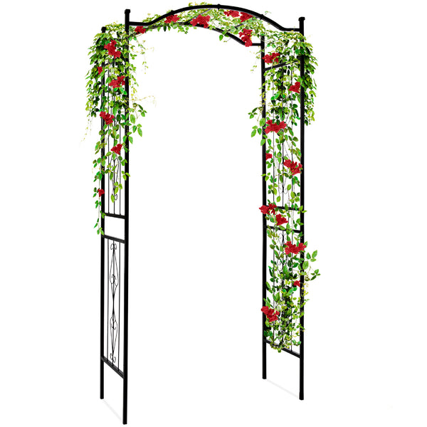 best choice Steel Garden Arch Arbor Trellis for Climbing Plants - 92in