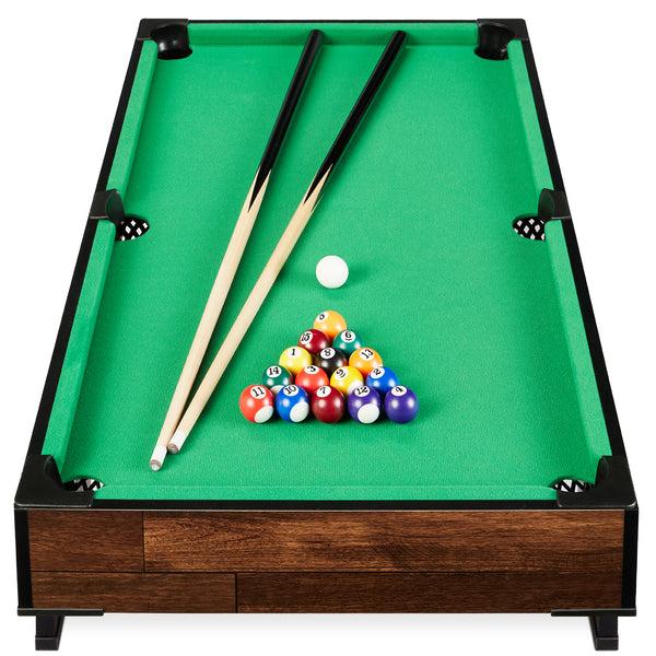 best choice Tabletop Billiard Set Pool Arcade Game Table w/ 2 Cues Storage Bag - 40in