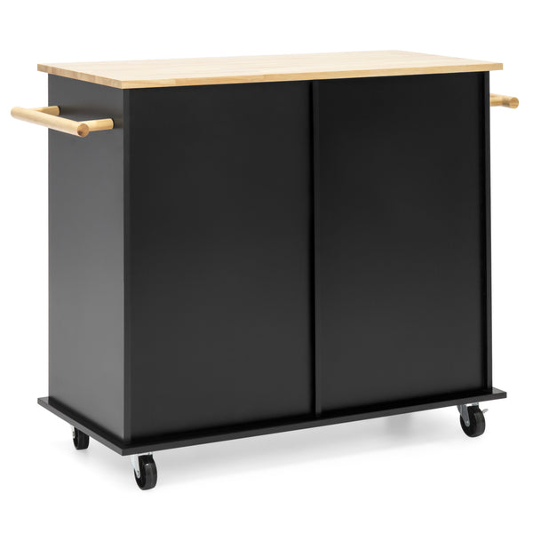 Best Choice Utility Kitchen Cart W/ Storage Cabinets Handles Cutting Board