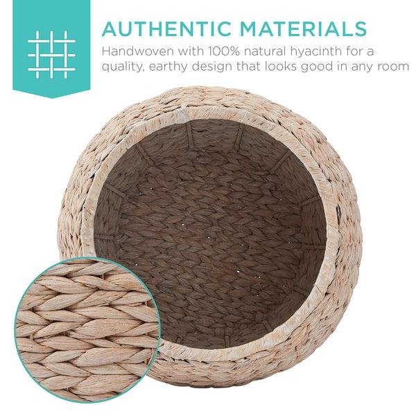 Best Choice Vintage Hyacinth Storage Tote Basket Organizer W/ Lid