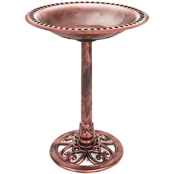 best choice Vintage Outdoor Garden Bird Bath w/ Fleur-de-Lis Accents