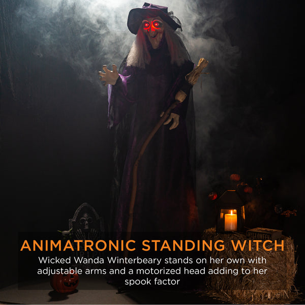 Best Choice Wicked Wanda Standing Animatronic Witch With Sounds LED Eyes - 5ft