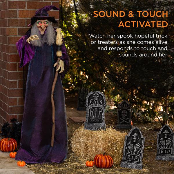 Best Choice Wicked Wanda Standing Animatronic Witch With Sounds LED Eyes - 5ft
