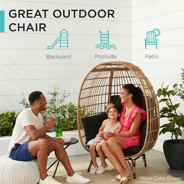 Best Choice Wicker Egg Chair Oversized Indoor Outdoor Patio Lounger