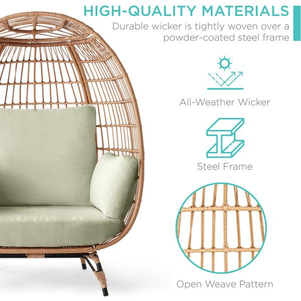 Best Choice Wicker Egg Chair Oversized Indoor Outdoor Patio Lounger