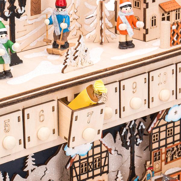 Best Choice Wooden Christmas Shooting Star Advent Calendar W/ LED Light Background