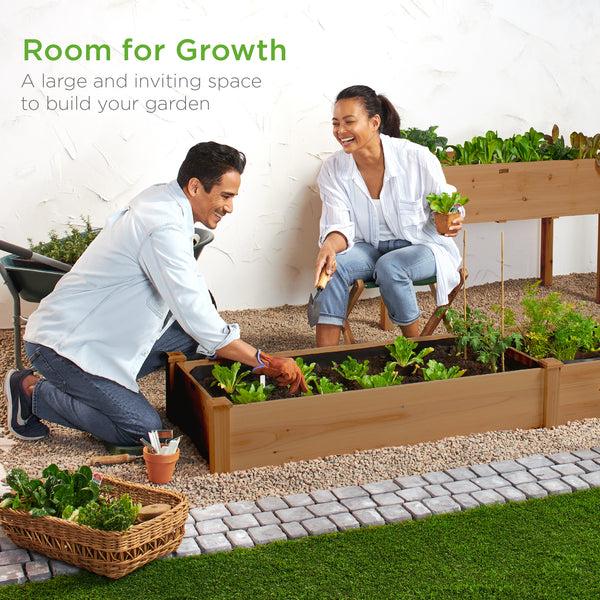 Best Choice Wooden Raised Garden Bed Planter For Garden Lawn Yard - 8x2ft