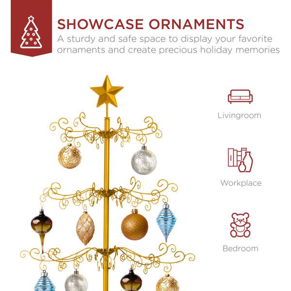 Best Choice Wrought Iron Christmas Tree Ornament Display W/ Easy Assembly Stand - 6ft