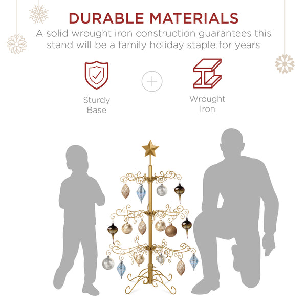 Best Choice Wrought Iron Christmas Tree Ornament Display W/ Easy Assembly Stand - 3ft