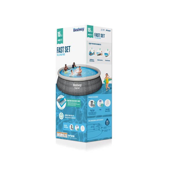 Bestway Bestway Fast Set 15’ X 42” Round Inflatable Pool Set