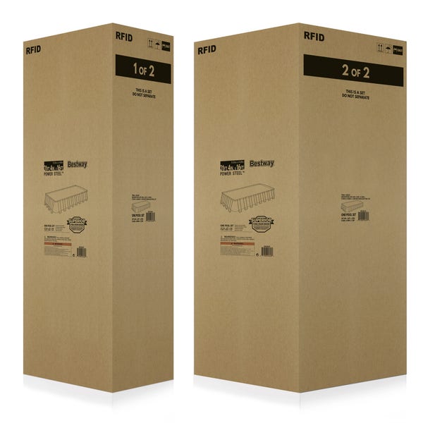 Bestway Bestway Power Steel 31'4" X 16' X 52" Rectangular Metal Frame Above Ground Pool Set