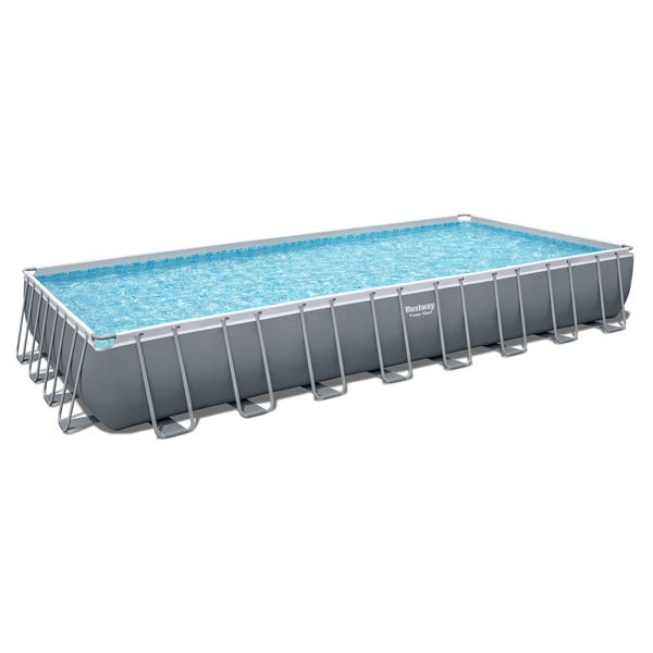 bestway Bestway Power Steel 31'4" x 16' x 52" Rectangular Metal Frame Above Ground Pool Set