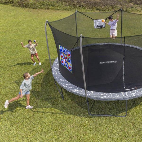 Bestway Bestway Xtreme Air 16' Kids Outdoor Trampoline With 2-in-1 Game Set And Basketball Game
