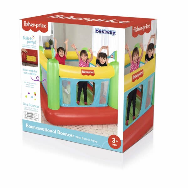Bestway Fisher Price 69'' X 68'' X 53'' Bouncesational Indoor Bouncer With Built-in Pump