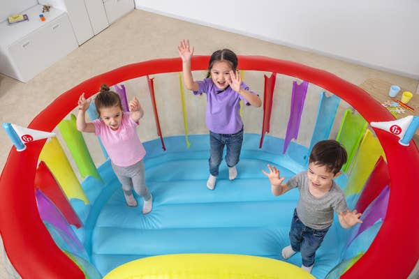 Bestway Fisher-Price Bestway Bouncetopia Multi-Color Child PVC Bouncer With Built-in Pump